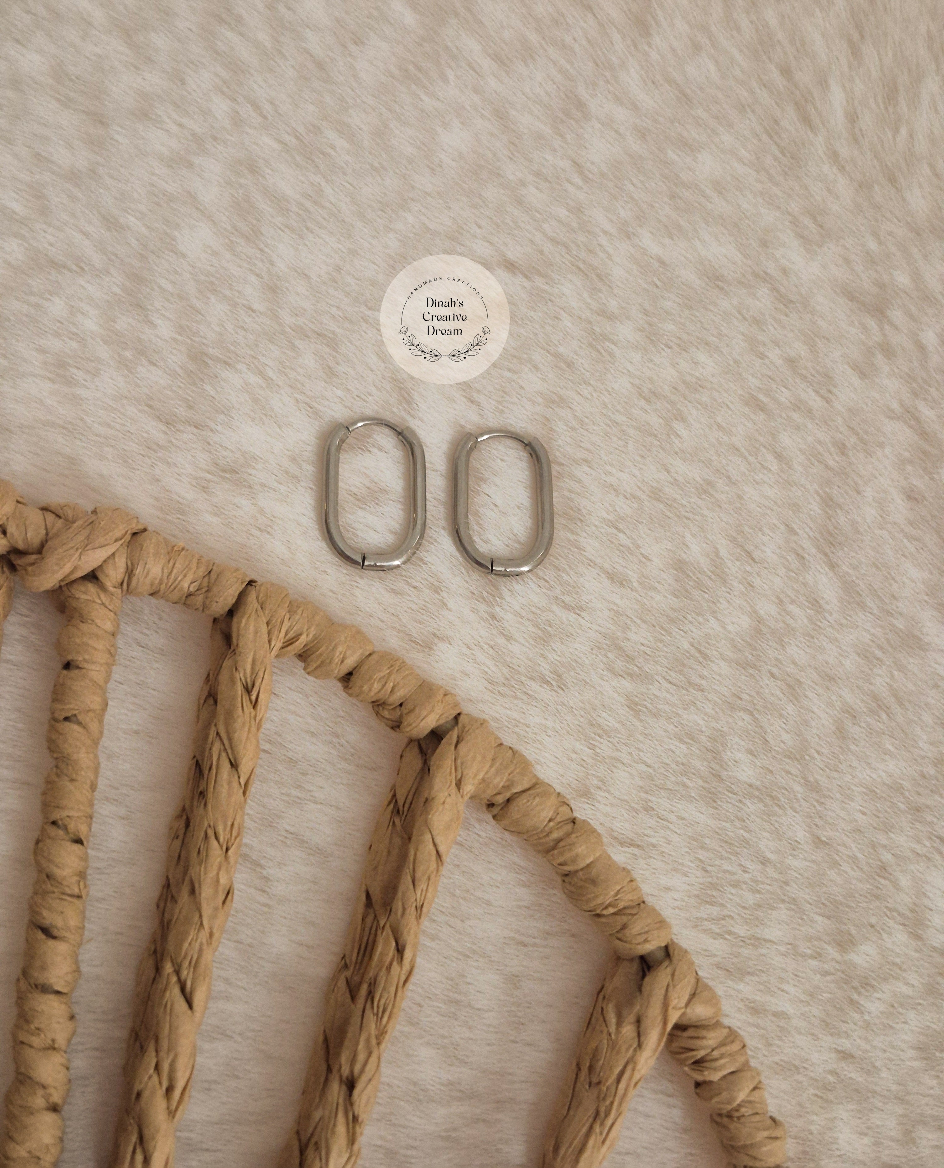 Boucles d'oreilles rectangle argenté