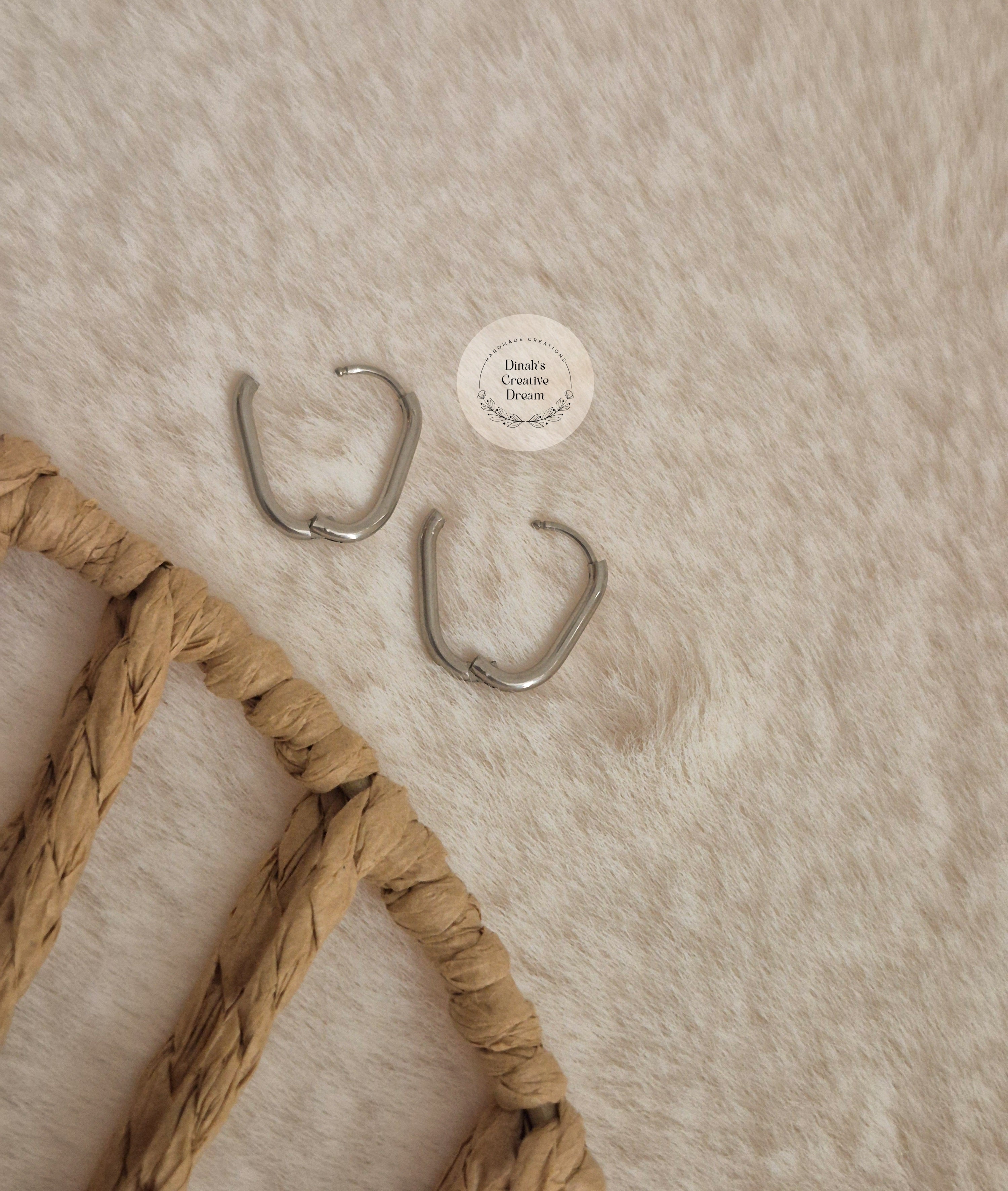 Boucles d'oreilles rectangle argenté