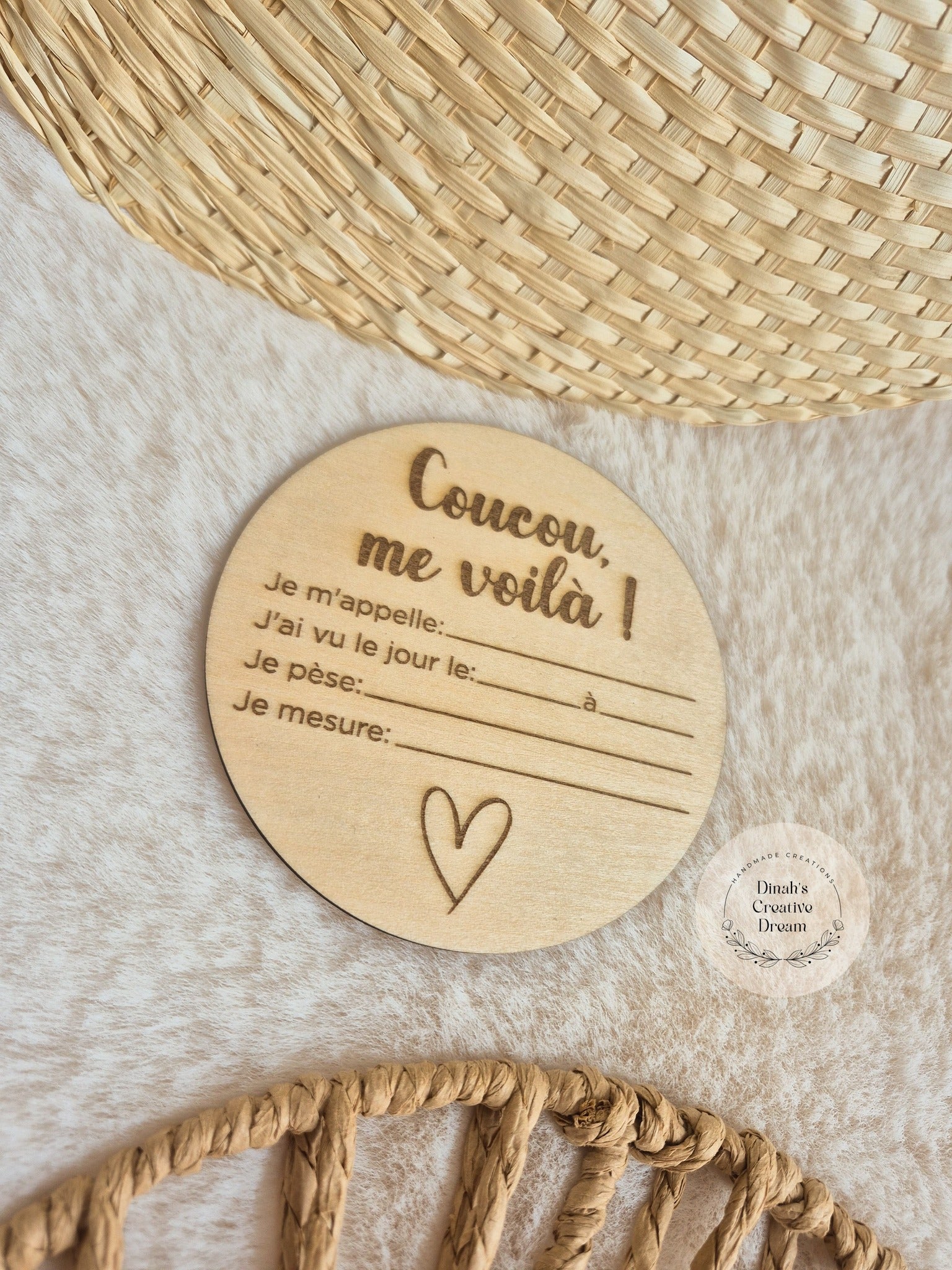 Plaque informations de naissance